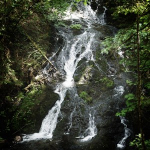 In de Vogezen zie je veel watervallen in beken en riviertjes die uiteindelijk uitmonden in diverse meren...